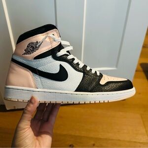 Jordan Women's Black and Pink High-Top Sneakers